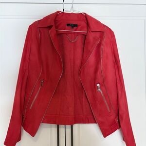 Coral Faux-Leather Jacket - Women’s